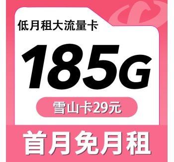 电信雪山卡29元185G全国流量